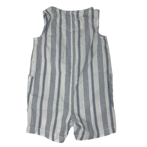 Organic by Carters Cotton Bodysuit Romper 6 Months White Blue Stripes - Picture 2 of 6